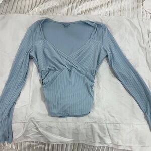 Guess Light Blue Long Sleeve Top